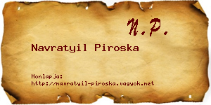 Navratyil Piroska névjegykártya